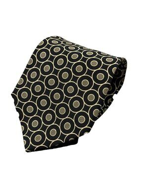 Baumler Tie 100% Silk Hand Made Circle Pattern Satin 3.5"